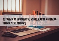 全球最大的区块链孵化公司[全球最大的区块链孵化公司是哪家]